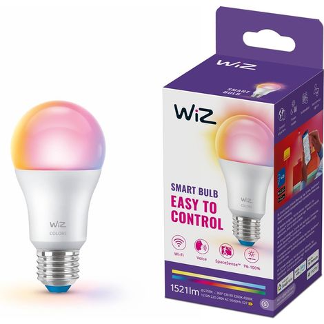 Ampoule LED connectée A60, Blanc ajustable et Multicolore, Culot E27, Équivalent 100 W, 2200-6500 K, 1521 lumens, Intensité réglable, Compatible Alexa, Google Assistant et Apple HomeKit, pack de 1 (1/5)