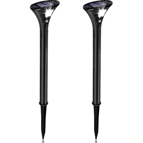 Lampe solaire d'extérieur, éclairage LED solaire de jardin avec détecteur de mouvement, 2 modes d'éclairage, étanche IP65, s'allumant et s'éteignant automatiquement pour jardin, terrasse, allée, pelou (1/5)
