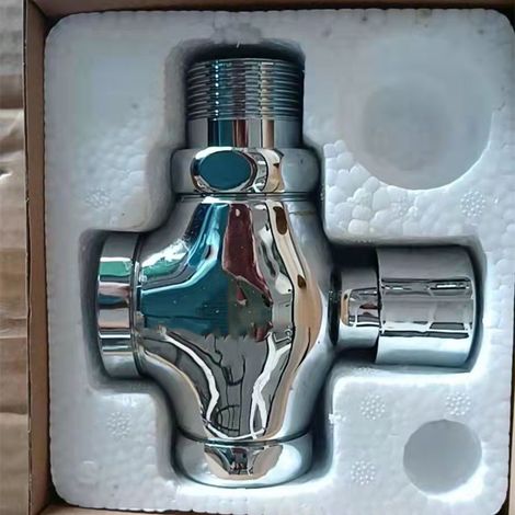 Premium selection of all-copper foot-operated toilet flush valve, four-way delayed flush valve, squat toilet flush elbow, foot-operated flush valve - push-button flush valve [1 inch]