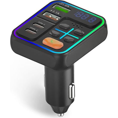 Adaptateur Bluetooth de Voiture, émetteur FM sans Fil, Charge Rapide USB, Affichage Numérique LED, Musique Radio à la Cigarette, Appels Mains Libres, Lecteur MP3, Support USB Disk (1/5)