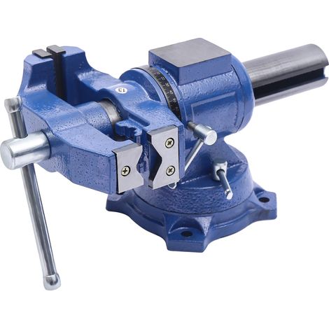 Étau de Table, Fonte Ductile Durable, Rotatif à 360°, bleu foncé, 4 inches (1/2)