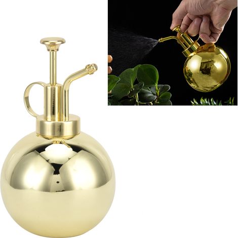 [Recipiente a presión] Aspersor de jardín de 500 ml, modo manual, niebla fina para plantas de interior y jardín, color dorado (1/5)