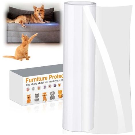Protection Canape Chat Anti Griffe 21cm x 3m Sticker Transparent Autocollant Rouleau Protecteur de Rayure Chat Protecteurs Anti-Griffes pour Meubles Porte Mur Canapé Tapis Comptoirs (1/5)
