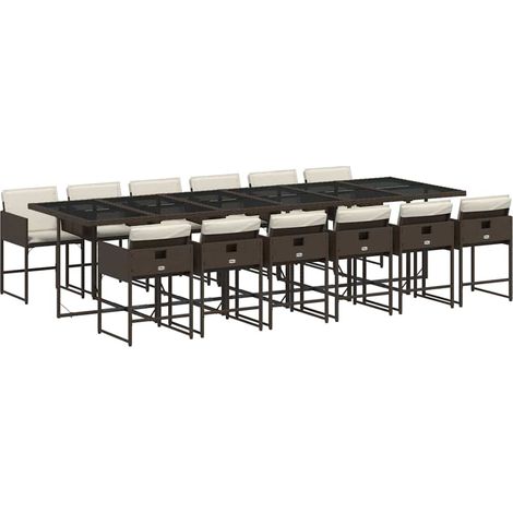 Maison Exclusive - Set muebles de jardín 13 pzas y cojines ratán (1/5)