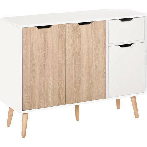 Meuble de salon, rangement spacieux, design moderne minimaliste, BLANC (1/5)