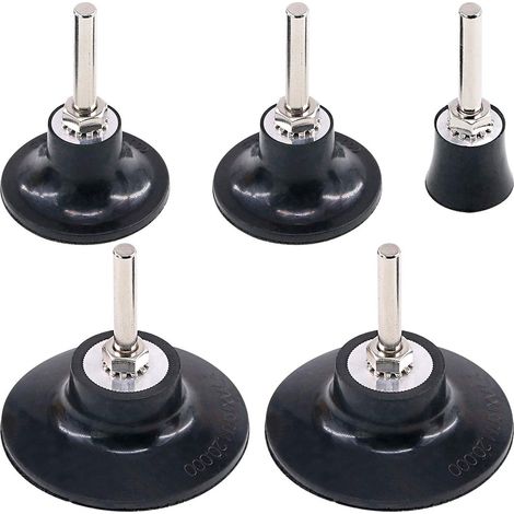 Lot de 5 supports de disque universels à changement rapide à rouler et à verrouiller - Adaptateur de rechange de 2,5 cm, 5,1 cm et 7,6 cm - Support de disque avec tige de 0,6 cm pour polir les (1/5)