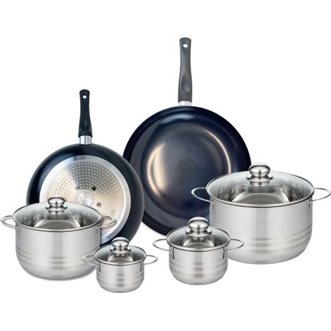 Ensemble de 2 Poêles de cuisson 28 et 32 cm et 4 faitouts 12, 14, 20 et 24 cm Elo Prima Brillant (1/5)