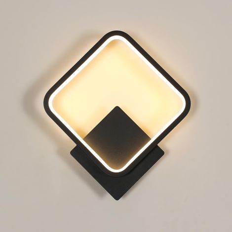 Applique Murale Intérieure, Chaud, 17W Lampe Murale Moderne Noir, Créatif Luminaire Mural LED Carré Aluminium pour Salon, Chambre (1/5)