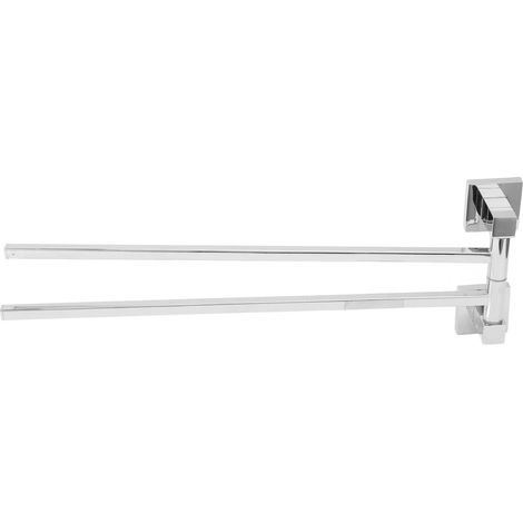 Barre Porte-Serviettes Rotative 180 Porte-Serviettes en Acier Inoxydable Porte-Serviettes Porte-Serviettes Gain de Place pour Salle de Bain Piscine, Cuisine(Activity Two Rod-Chrome Plaqu). (1/5)