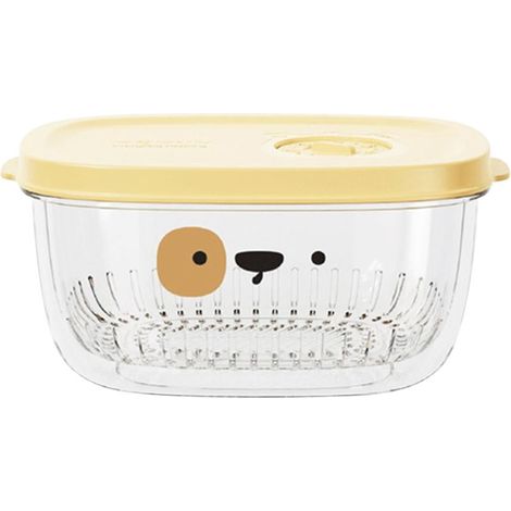 Boîte De Conservation Pour Échalotes Ail Et Gingembre - Récipient Réfrigérateur Aliments Sans BPA En PP - Avec Panier Filtre Détachable - 15 x 7 cm - 1 Pièce (1/2)