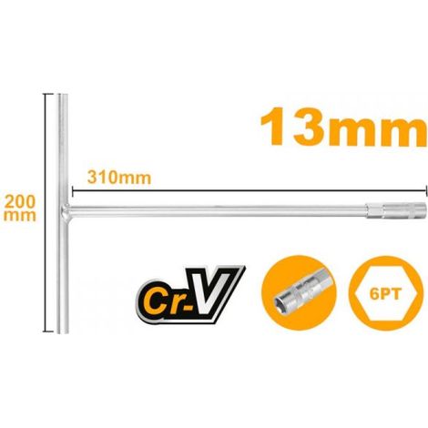 INGCO Chiave con impugnatura a T Lunga Fissa Esagonale da 8 a 19mm  13mm