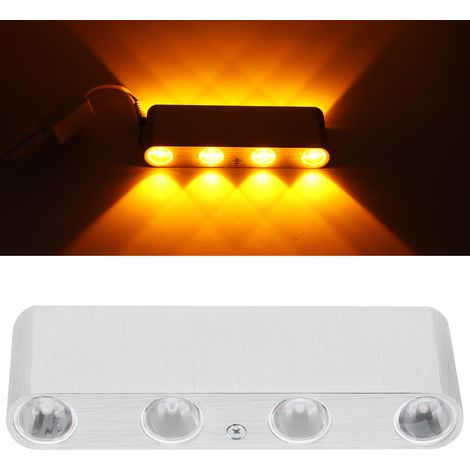 Applique murale moderne rectangulaire à LED jaune 85-265V, idéale pour bars, karaokés et couloirs. (1/5)