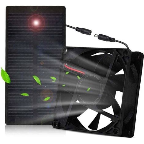 Kit de ventilateur de panneau solaire, ventilateur DC résistant aux intempéries pour petit poulailler, serre, remise, PET House, fenêtre d'échappement (1/4)