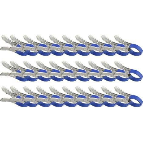 6er-Pack Edelstahl-Clips für Poolabdeckungen – unverzichtbares Werkzeug für die Poolpflege in windigen Jahreszeiten (30 Stück, blau) (1/4)