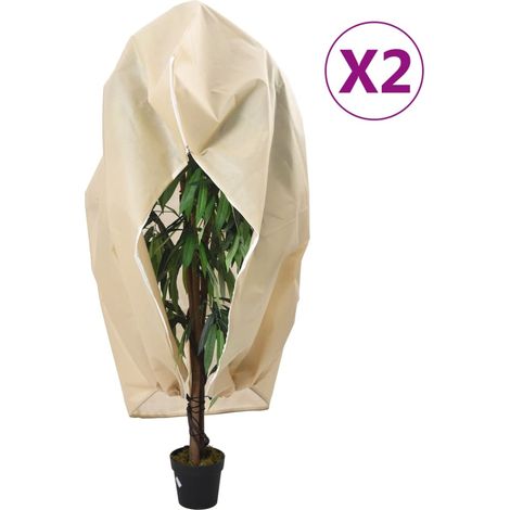 Housses de protection plantes fermeture éclair beige 2 pièces 2,36 x 2 m - PANGIVO (1/5)