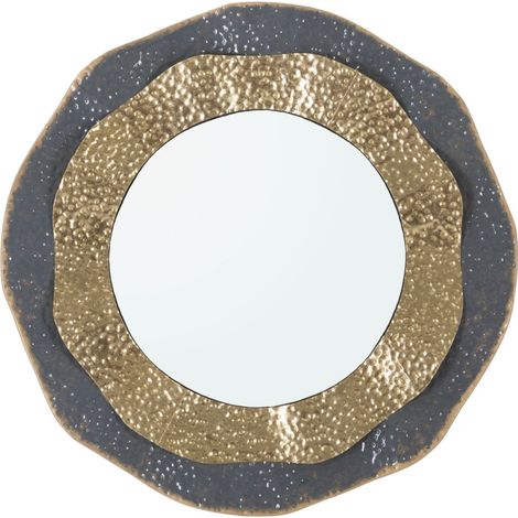 Miroir Mural Design "Shai" 65cm Gris & Or (1/5)