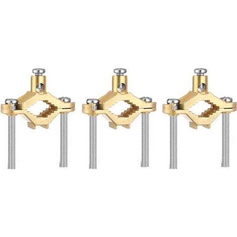 Set mit 3 Erdungsklemmen aus Kupferlegierung für eine sichere Verbindung – Schnelle Schraubmontage – Geeignet für Kupferschienen – Unterstützt Kabel von 10 bis 2 mm² – Gewährleistet eine sichere Verbi