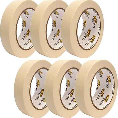 Adhésif de masquage OUTILPRO ruban idéal pour travaux peinture 25mm x 50 m (pack de 6) (1/3)