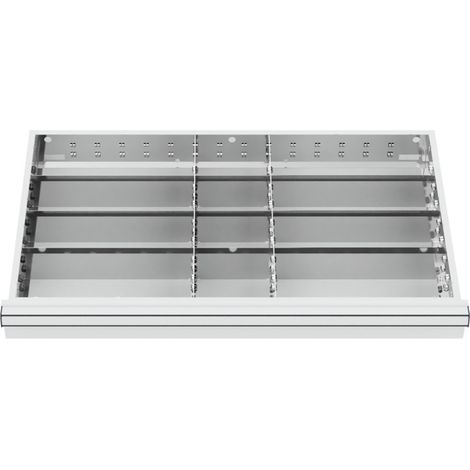 Compartimentage de tiroir STIER, séparations en métal, BLH 75 mm, dimensions intérieures 800x450 mm, 12 casiers, 6 x TW 325