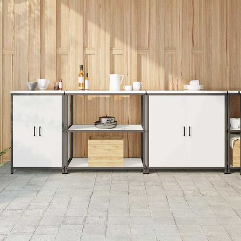 Aufbewahrungsset für die Küche mit Regal 3 pcs Weiß Stahl