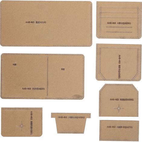 DIY Handicraft Acrylic Template Short Wallet Leather Pattern Design Template Set (AAB‑463) (1/5)