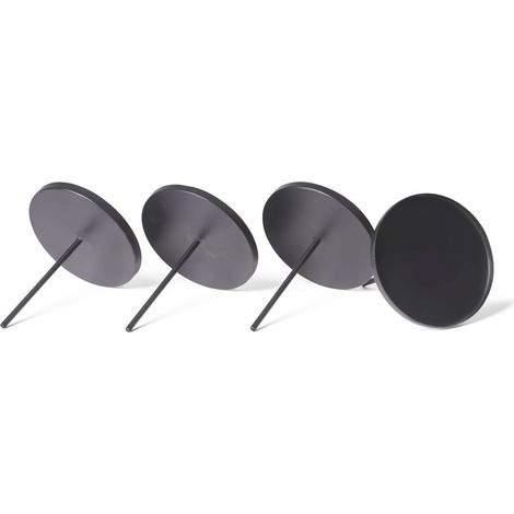 4 supports à bougies plats, 8 cm, noirs, pour couronnes de l'Avent, épingles à bougies, couronnes de Noël
