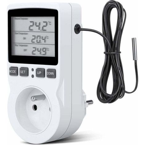 Prise Thermostat. Prise Minuteur Digital. Prise Programmable Digitale avec Sonde. Minuterie Numérique Programmable. Prise Thermostat chauffage pour Serre. Aquarium -Versailles (1/5)