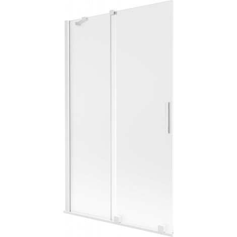 Mexen Velar paroi de douche 2 volets coulissants 110 x 150 cm, givré, blanc - 896-110-000-31-20 (1/2)