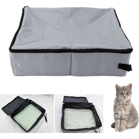 Bac à litière Portable pour chat Anti-fuite, Robuste, Léger, Facile à nettoyer, - Taille S-GUE (1/3)