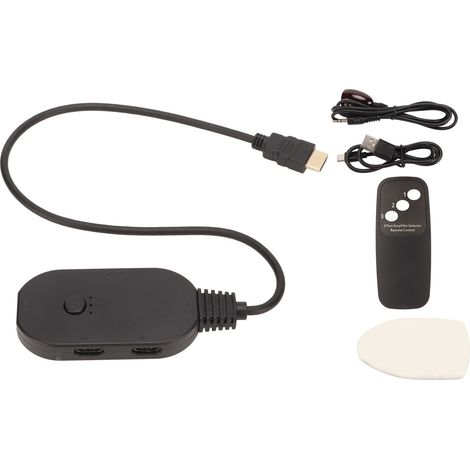 Commutateur HDMI 4K 60 Hz 3 entrées/1 sortie avec télécommande. Compatible 3D, 1080p, HDCP 2.2 et HDR. Compatible avec Xbox, PS5/4/3, Sky Box, Apple TV, Fire Stick, lecteurs Blu-ray et DVD. (1/5)