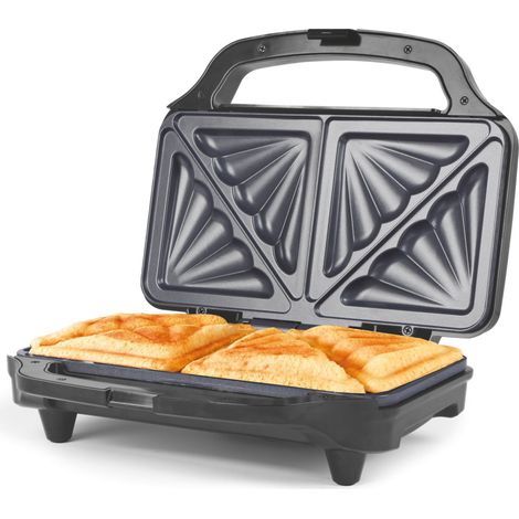 Salter Tostiera – Tostapane antiaderente a riempimento profondo, cuoci 2 panini tostati insieme, pressa per grill a 4 fette, controllo automatico della temperatura, 900 W (1/5)