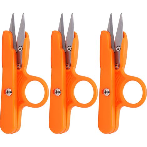 Lot de 3 ciseaux à crocheter, lame tranchante, légers et portables, couleur orange, en acier inoxydable, mini-ciseaux pour broderie (1/5)