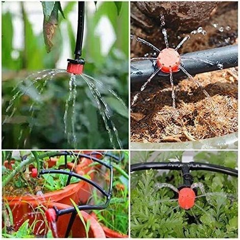 100 Stück Tropfbewässerungs-Tropfer, Sprinklerdüsen, Garten-Emitter, 360° verstellbare automatische Tropfbewässerung zum Selbermachen (1/4)