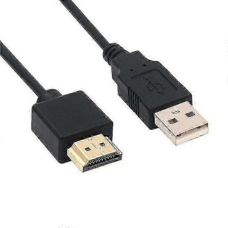 Câble adaptateur HDMI vers USB 0.5M, cordon d'alimentation USB mâle vers HDMI, cuivre pur pour connexion PC portable TV écran (1/5)
