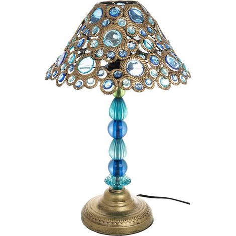 Lámpara de metal azul y cristal acrilico de colores 30x47.5h cm (1/5)