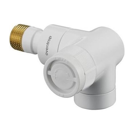 OVENTROP Robinet thermostatique E équerre en angle droit DN 15, Rp 1/2 x R 1/2, PN 10, revêtement en poudre blanc, 1163463