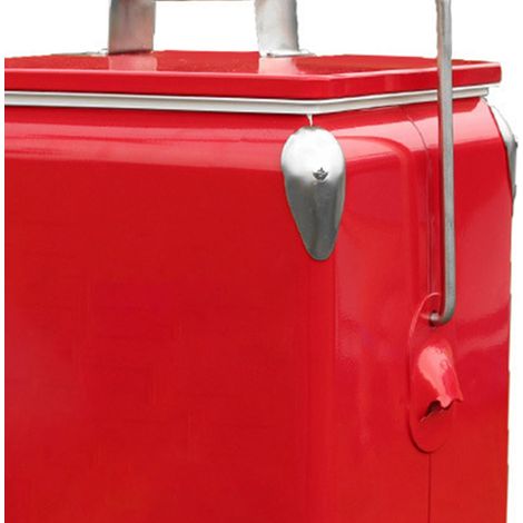 Mini-frigo rétro Cola, glacière portable de voyage 13 L pour camping et pique-nique, 38 x 32 x 24 cm, rouge (1/5)