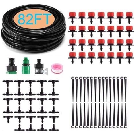 Kit d'irrigation Goutte à Goutte pour Jardin, Système D'irrigation Micro Flow Avec Tuy, 25M Arrosage Automatique Goutte Kit pour Parterres de Fleurs, Jardins, Pelouse à Plante (1/4)