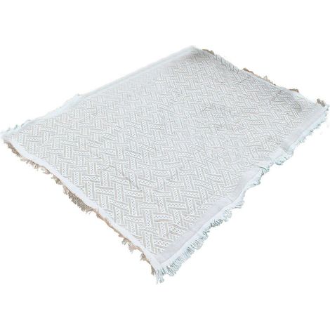 Picknickdecke aus Baumwolle mit Fransen, weich und bequem, schlichtes Design, ideal für Camping und Strand (1/5)