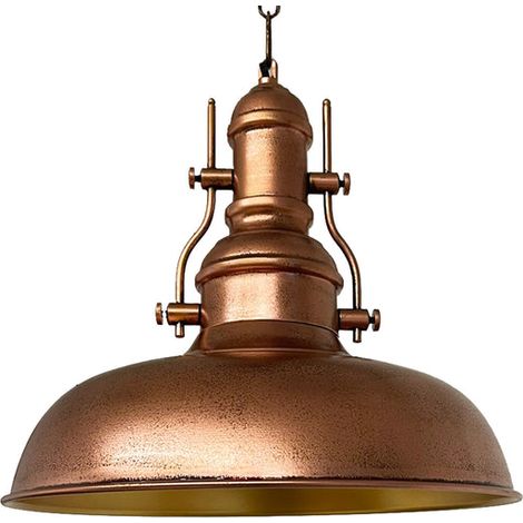 Nota Industrielle Pendelleuchte aus Handbemaltem Kupferfarbe – Vintage-Kronleuchter E27 Ø31 cm für Wohnzimmer, Schlafzimmer oder Esszimmer (1/5)