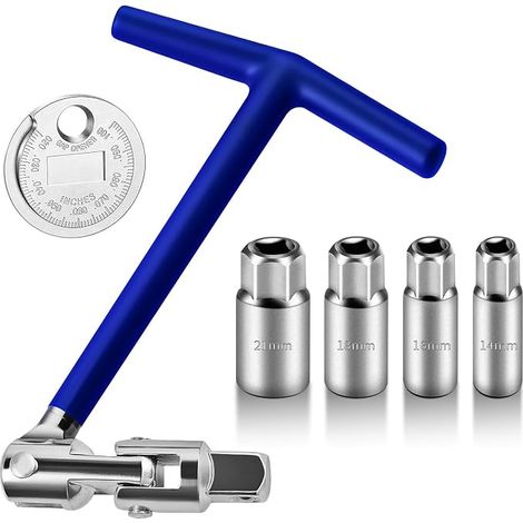 Spark Plug Wrench 0.551/0.630/0.709/21 mm, T-Handle, Blue (1/5)
