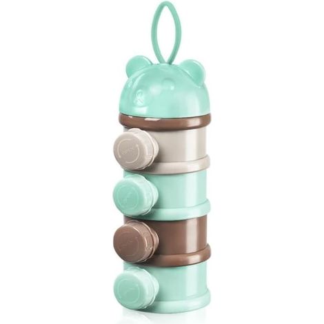 Baby Milk Powder Dispenser, Portable 4 Layers 270ml Per Layer Twist-Lock Compartment, Kids Baby Storage Container Stackable Pots (1/5)