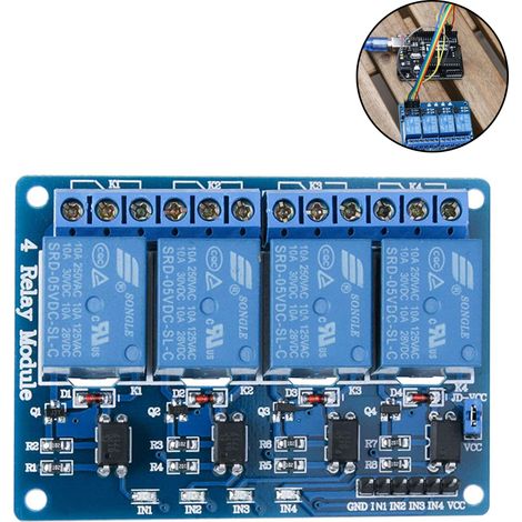 1 Module relais 4 canaux, isolation optocoupleur, déclenchement bas niveau, compatible Arduino, pour domotique (1/5)