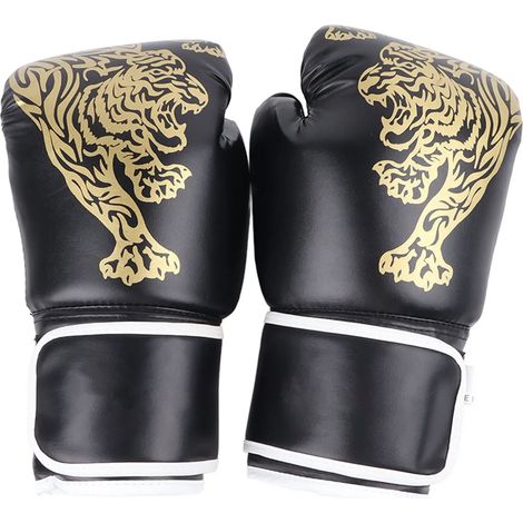 Gants de boxe respirants homme femme, moufles d’entraînement kickboxing, sac lourd adulte, noir, paire unique (1/4)