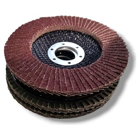3 discos de láminas para amoladora angular de 115 mm para lijar madera, hierro y mármol, 4 granos disponibles (P80) (1/5)