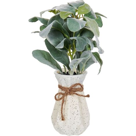 Pianta artificiale in vaso Pianta per uso interno Decorazione in plastica 30 cm Peperomia Argyreia