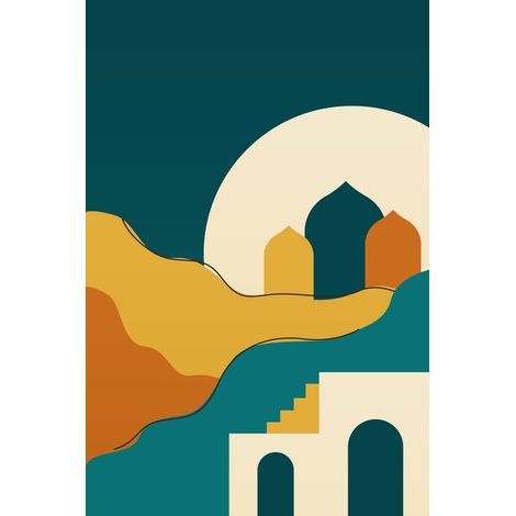 Papier peint panoramique - Paysage Boho - 130 cm x 195 cm (1/2)