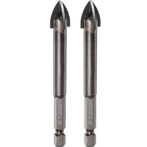 2pcs Titane Enduit Maçonnerie Perceuse Morceau 12mm (1/5)