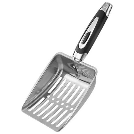 QORVA-Pelle à cendres creuse pour cheminée, tamis en métal résistant à la chaleur, outil de nettoyage efficace de séparation du charbon, poêles à bois 25,5 x 10,8 cm