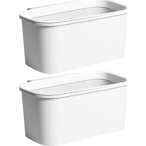 ABS, Poubelle Suspendue Cuisine, Lot de 2 Blanc (1/5)